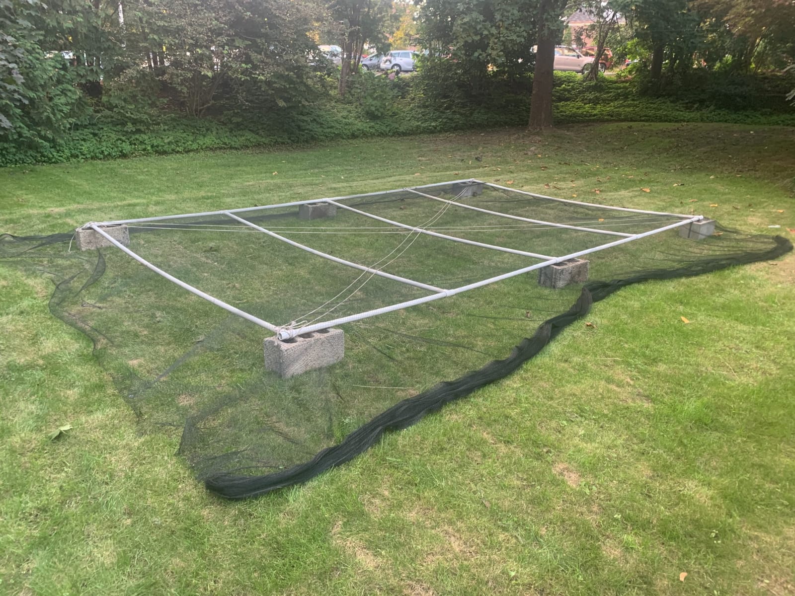PACETAP 20 x 30 Ft Koi Pond Netting Kit, Heavy Duty Pond Netting Mesh Net Cover for Leaves, Protecting Koi Fish from Birds, Cats -Stakes Included customer photo 2