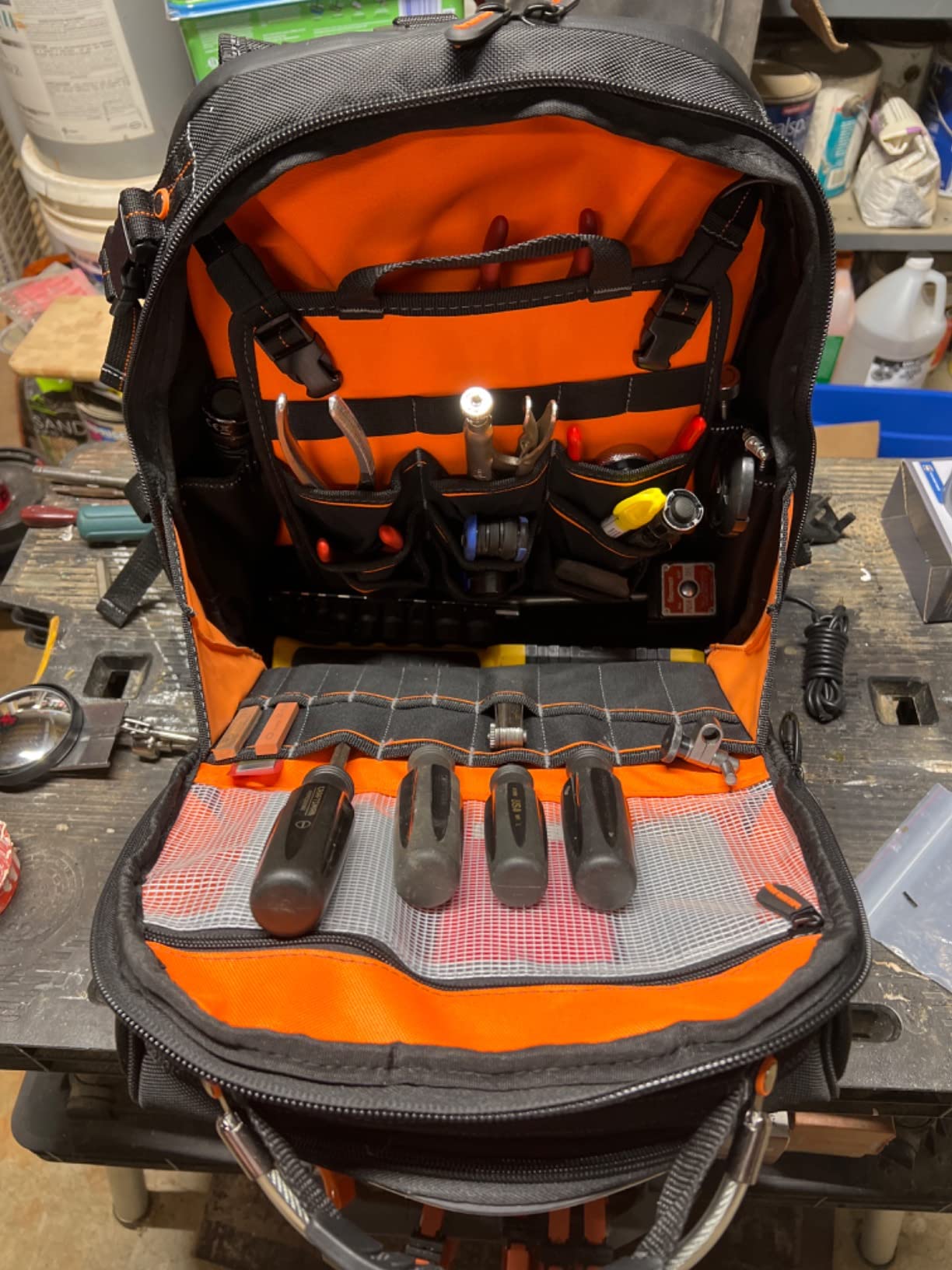 WELKINLAND 77-Pockets Electricians Tool Backpack, Tool Backpack For Men customer photo 2