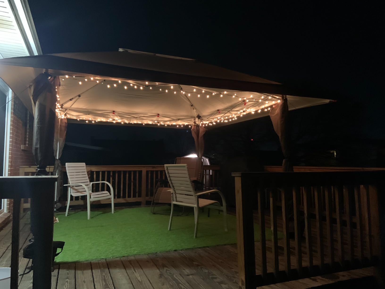 CROWN SHADES Gazebo 10x10 Pop Up Canopy with Mosquito Netting, Beige customer photo 1