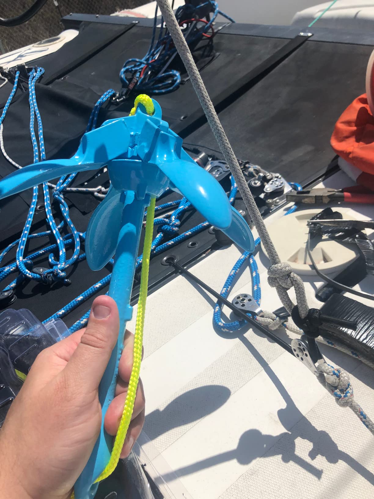 Dreizack Kayak Anchor Kit, 3.5 lb Folding Grapnel Boat Anchor Trolley Accessories with 40ft Rope and PVC Buoy for Fishing Kayaks SUP Paddle Boards Canoes Jet Ski PWC Inflatable Small Boats customer photo 2