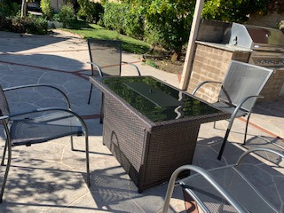 Propane Fire Pit Table,44 Inch 55000 BTU Outdoor Gas Fire Pit Rectangular with Glass Wind Guard for Outside Patio Deck (Gray-Aluminum Top) customer photo 1