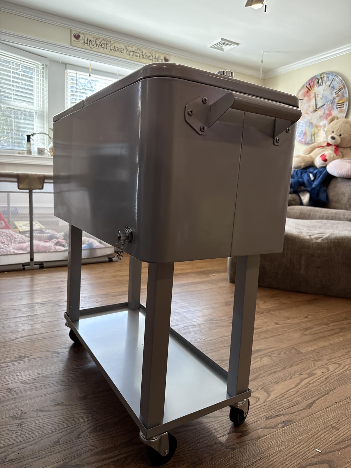 80 Qt Rolling Ice Chest Cooler Cart, Stand Up Cooler Trolley customer photo 2