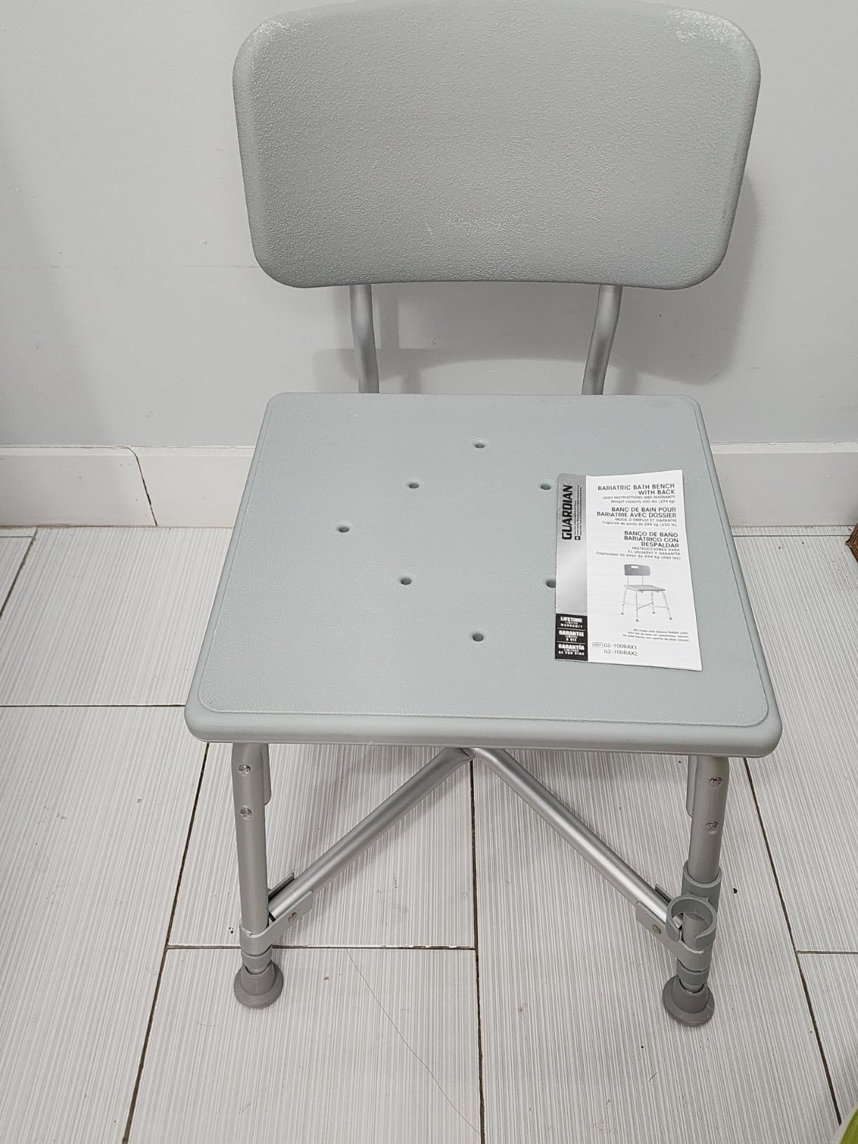 Medline Heavy Duty Shower Chair with Back, Bariatric Bath Chair, Supports up to 650 lbs customer photo 1