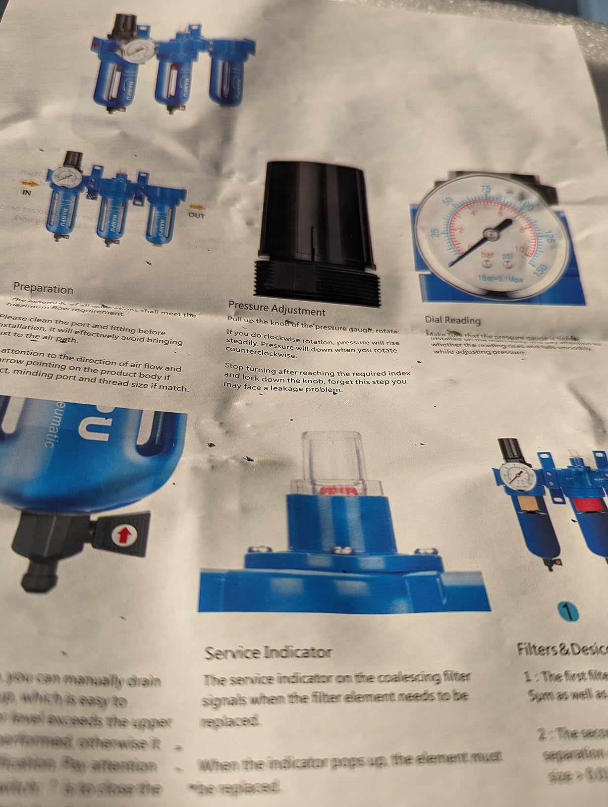NANPU Zinc Alloy 3 Stage Air System - Particulate Filter, Coalescing Filter, Desiccant Dryer & Air Regulator, Poly Bowl, Manual Drain, Mid Flow, Suitable for Paint Spray & Plasma Cutter (1/2