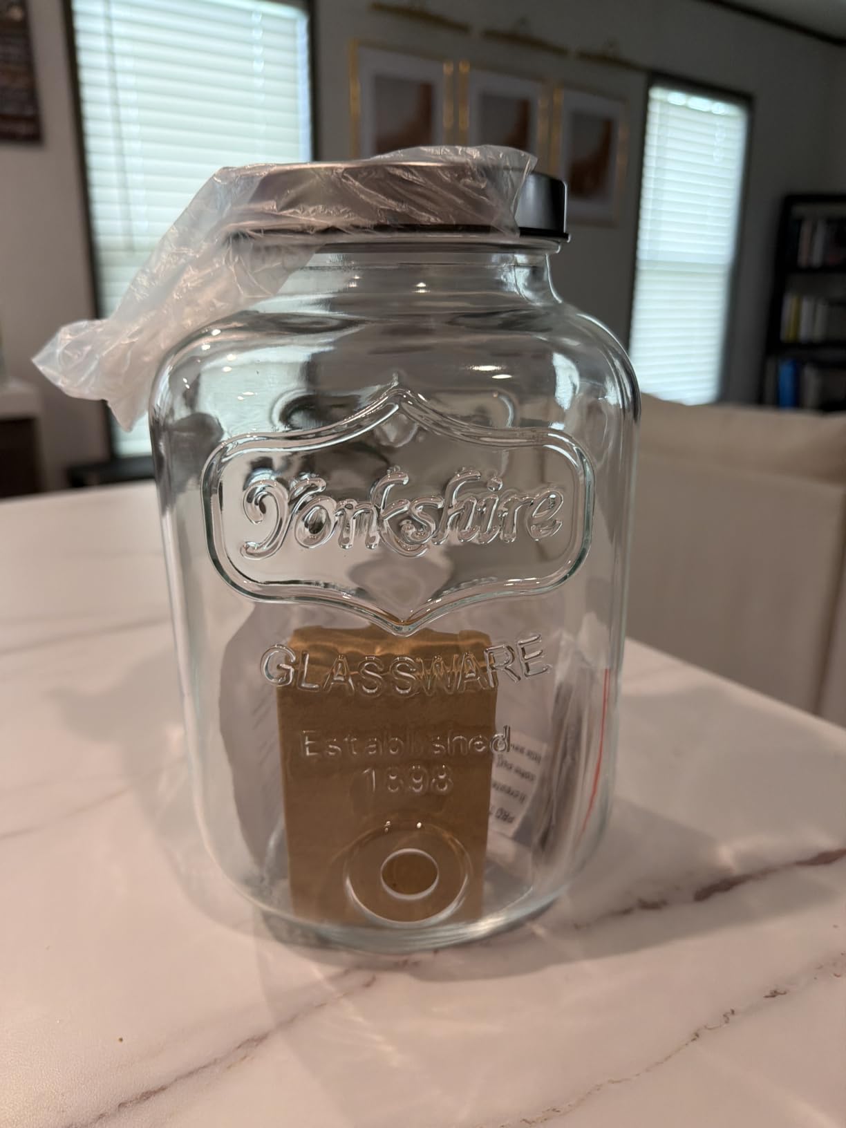 1 Gallon Drink Dispenser with Spigot 18/8 Stainless Steel – Airtight & Leakproof Glass Sun Tea Jar with Anti-Rust Lids, Beverage Dispenser for Parties - Laundry Detergent Holder customer photo 1