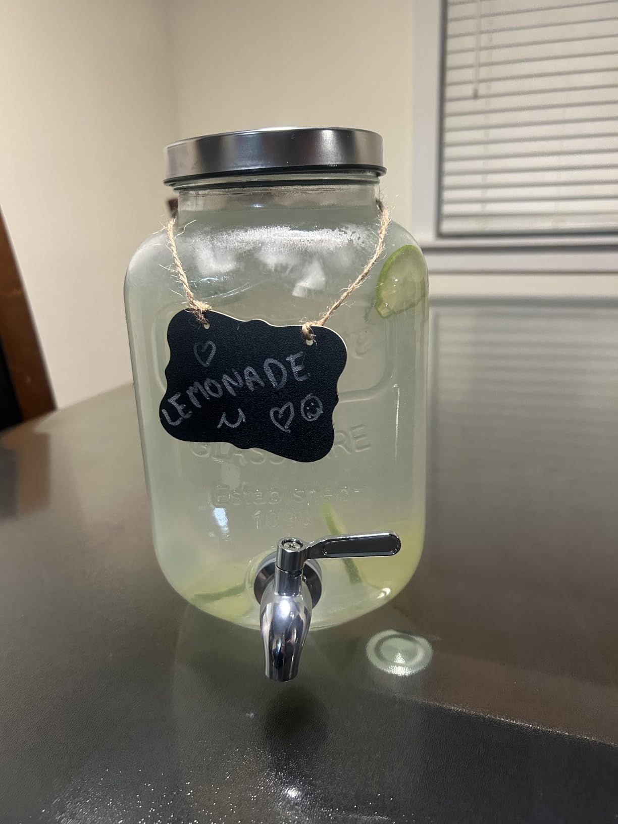 1 Gallon Drink Dispenser with Spigot 18/8 Stainless Steel – Airtight & Leakproof Glass Sun Tea Jar with Anti-Rust Lids, Beverage Dispenser for Parties - Laundry Detergent Holder customer photo 2