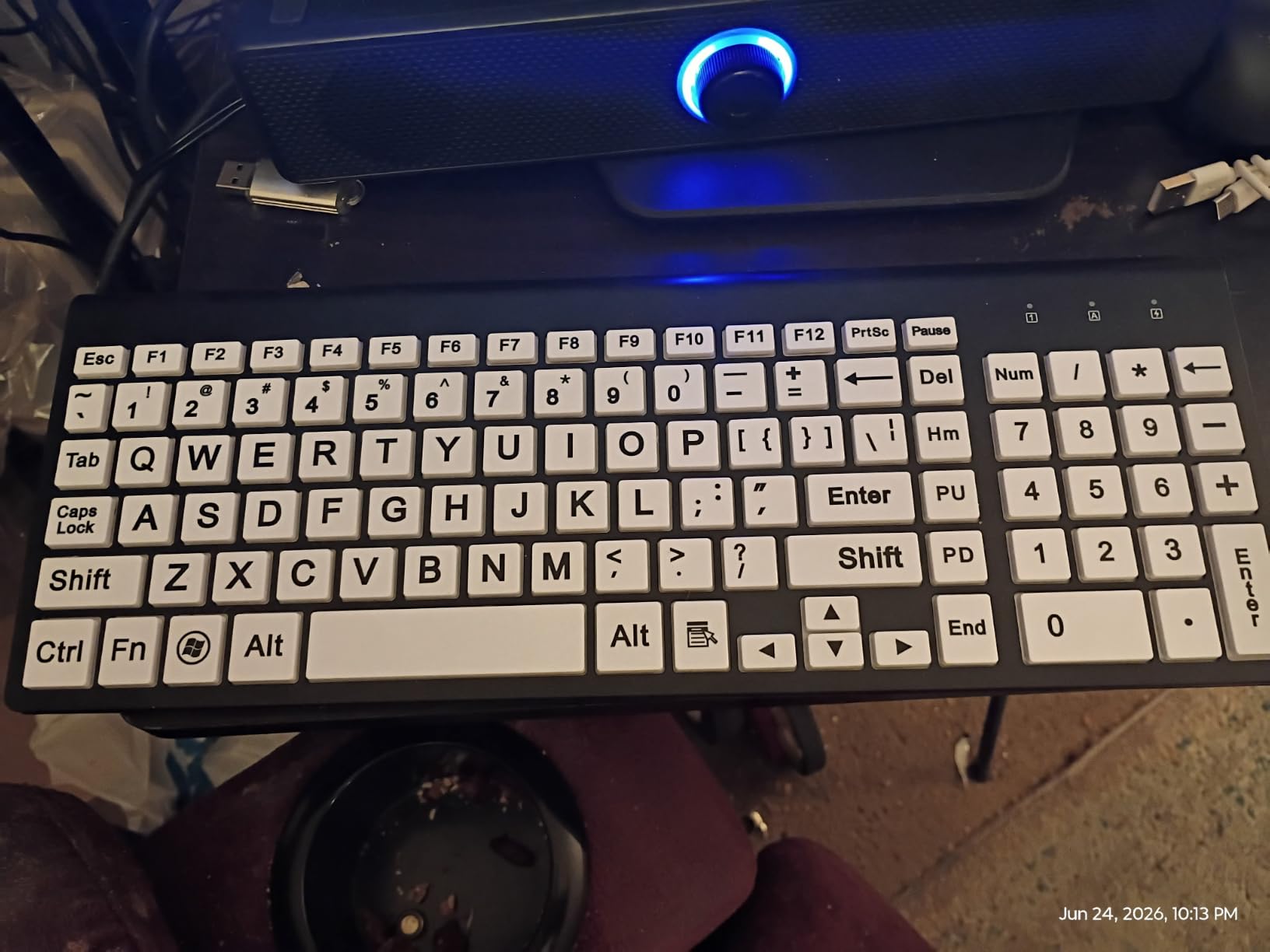 Full Size Large Print 2.4g Wireless Keyboard and Mouse with Oversized Print for Visually Impaired Low Vision Individuals (Yellow) customer photo 1