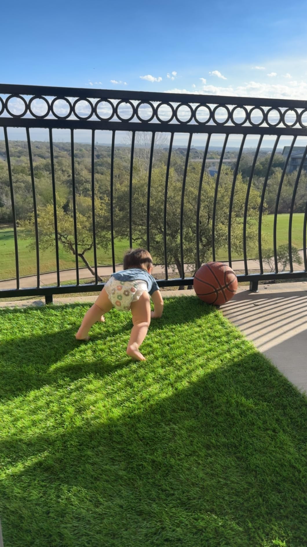 Artificial Grass Rug Outdoor Indoor 4FTX10FT Fake Grass Carpet Green Synthetic Grass Pet Turf Realistic Faux Grass Rug with Drain Holes for Garden Lawn Landscape Balcony Home Decor Patio customer photo 2