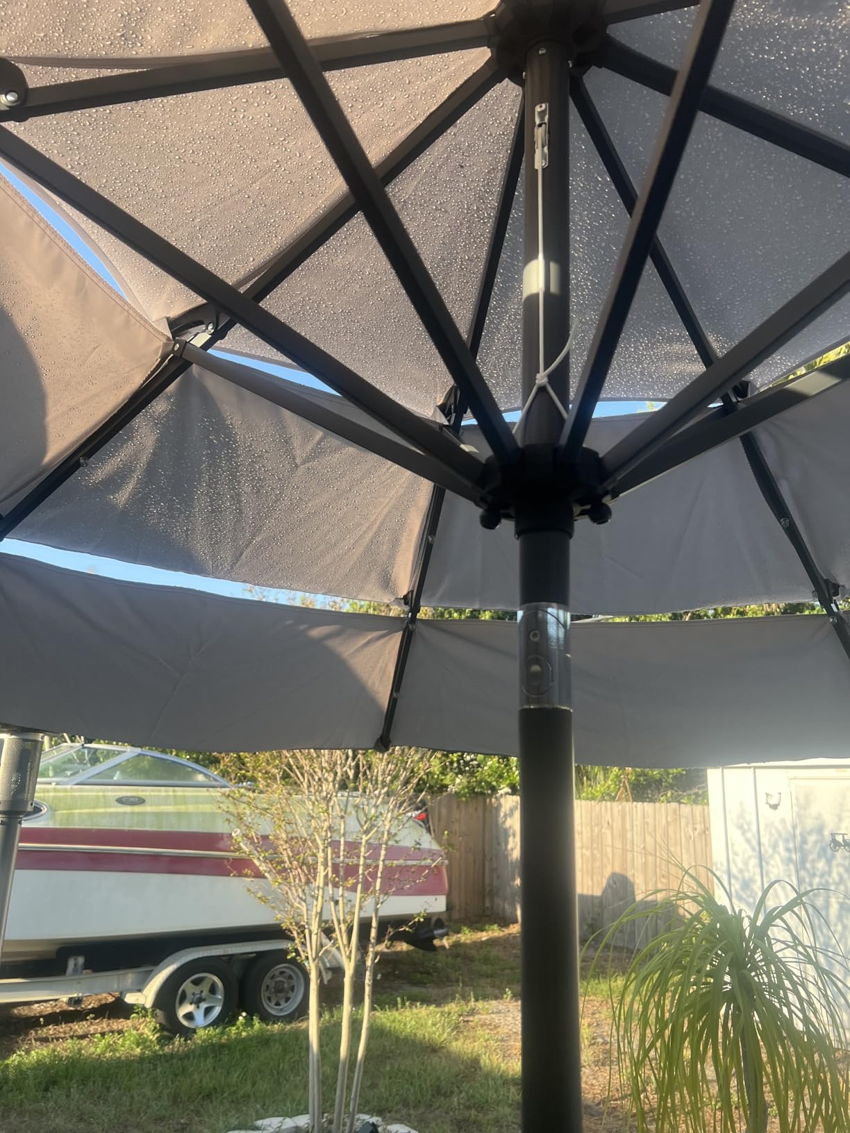 Best Choice Products 10ft 3-Tier Solar Patio Umbrella, Outdoor Market Sun Shade for Backyard, Deck, Poolside w/ 24 LED Lights, Tilt Adjustment, Easy Crank, 8 Ribs - Red customer photo 1