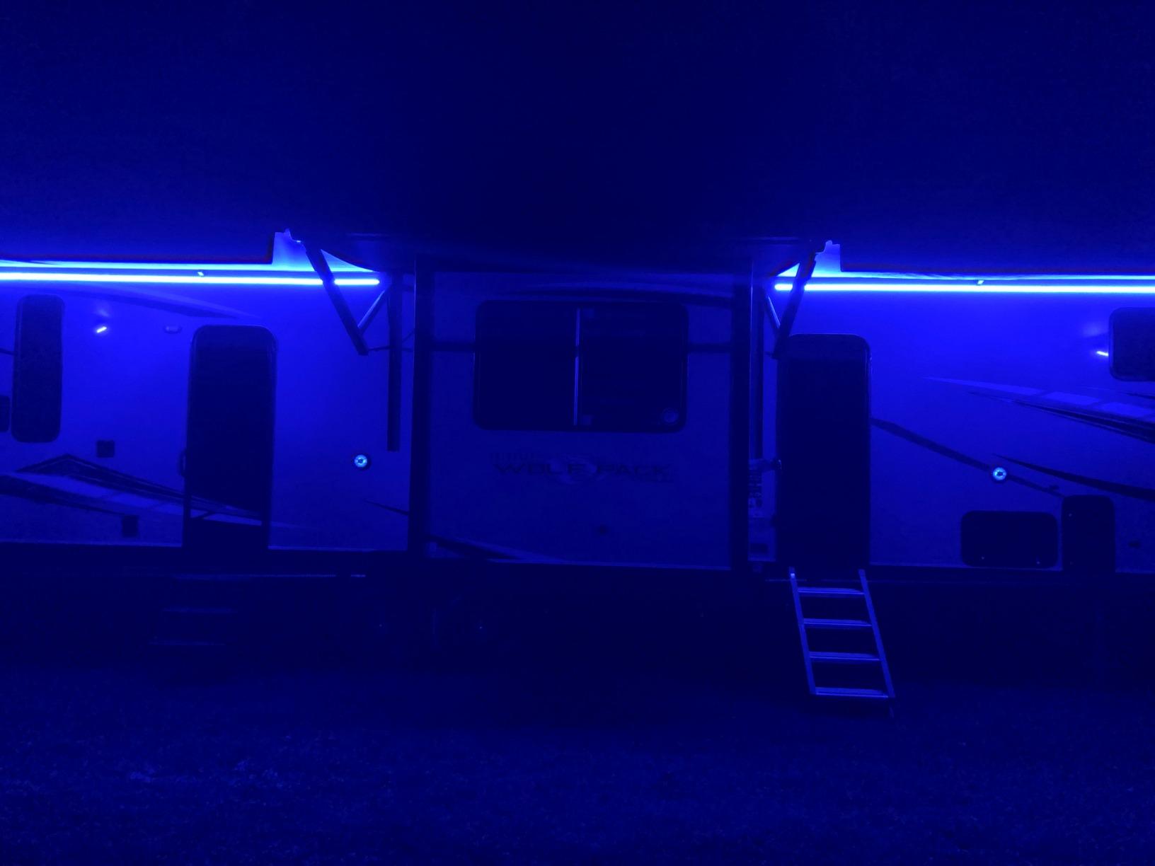 RecPro 12' RV Blue LED Awning Light 12V, Black PCB customer photo 1