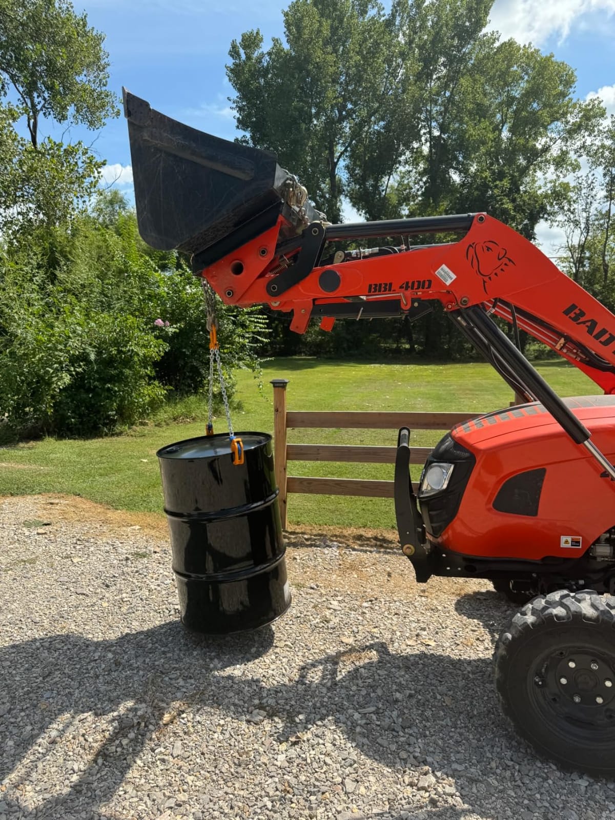 55 Gallon Drum Lift, 2200 lbs Chain Drum Lifter for 30-55 Gal Steel Drums customer photo 2