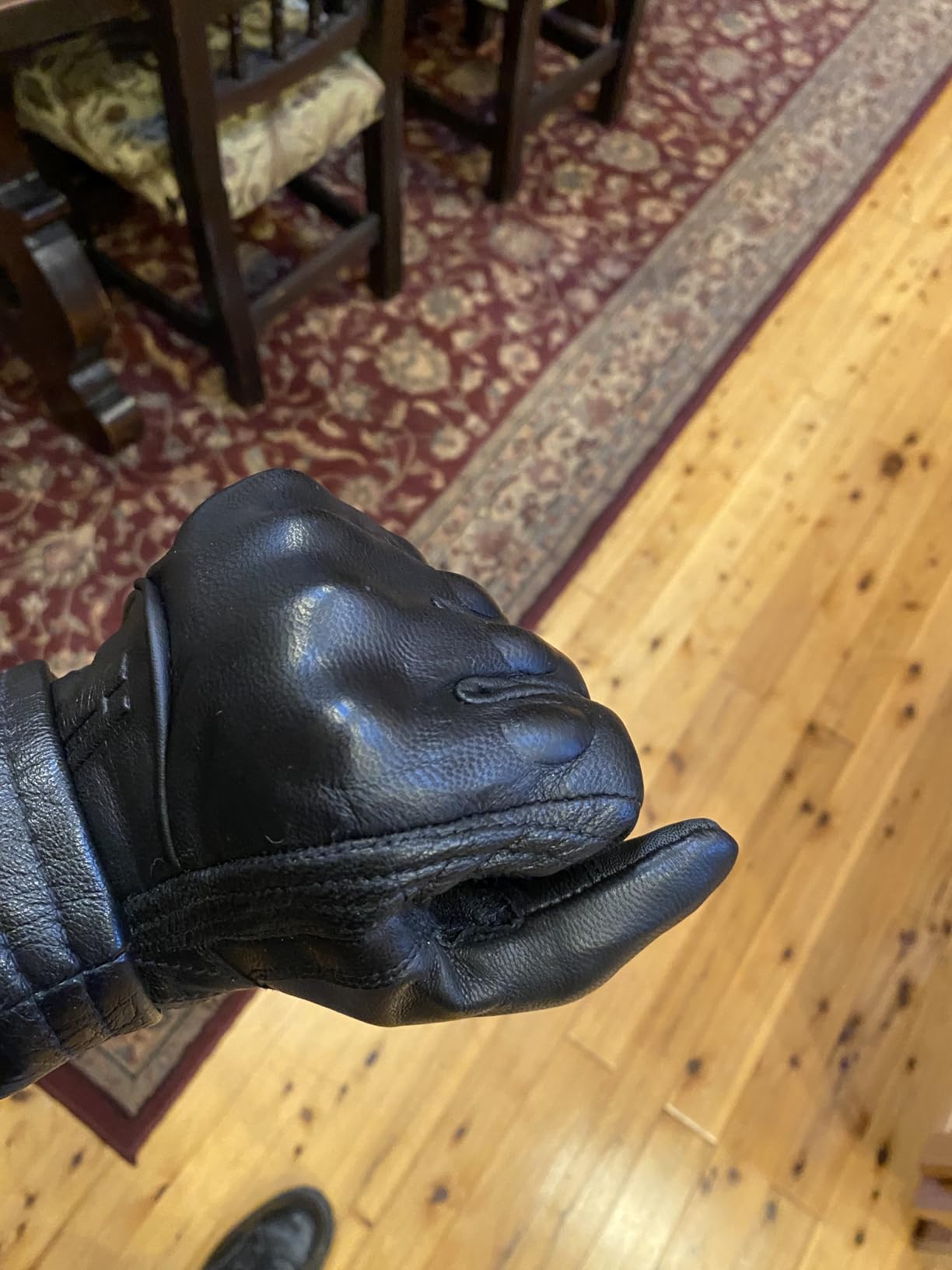 Harssidanzar Mens Winter Warm Leather Motorcycle Gloves with Touchscreen GM041US customer photo 1