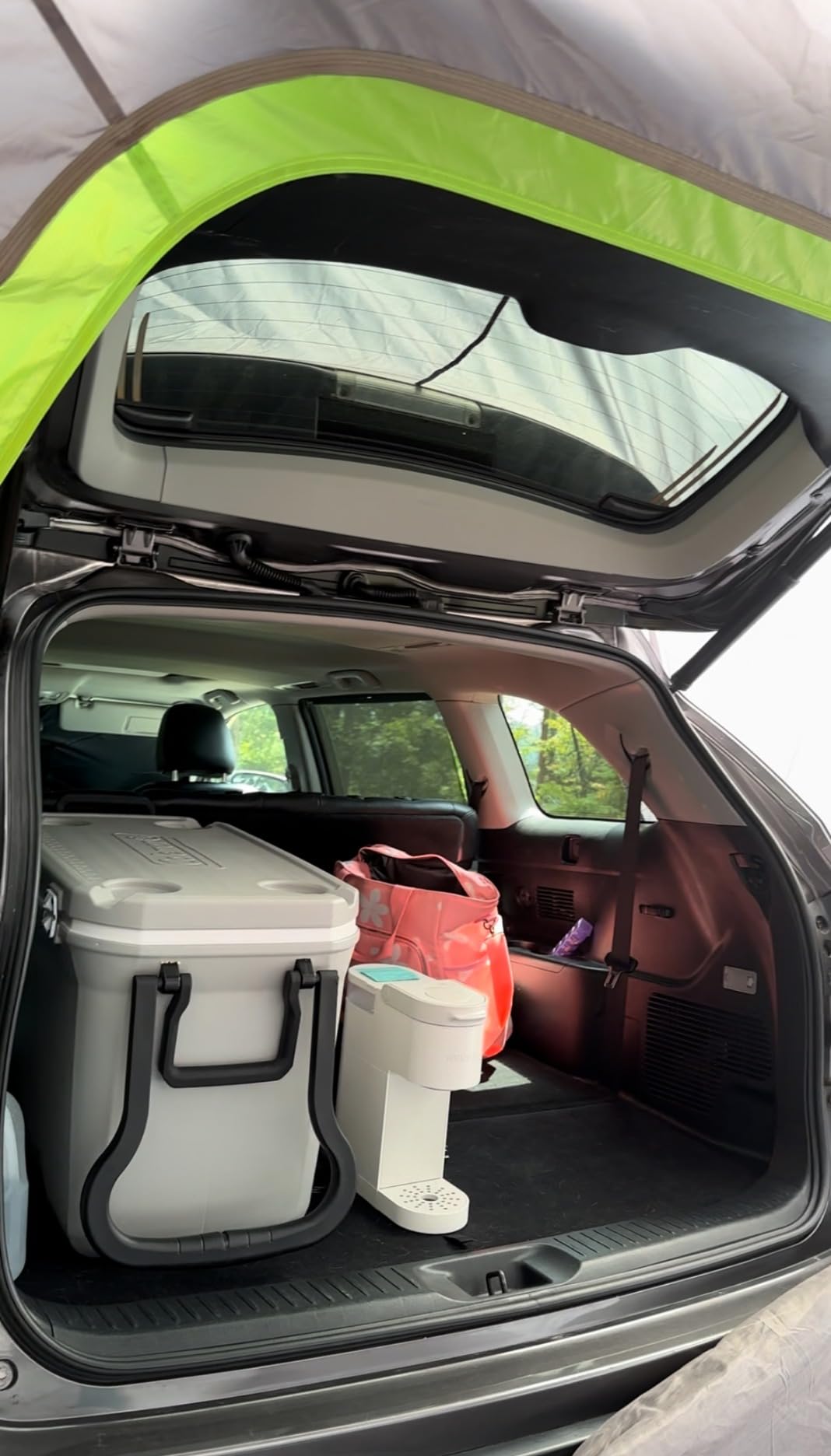 JOYTUTUS SUV Tent for Camping with Rainfly, Double Door Design Car Tent with Aluminum Poles, SUV Tailgate Tent with Waterproof PU2000mm Double Layer for 4-8 Person, Orange customer photo 2