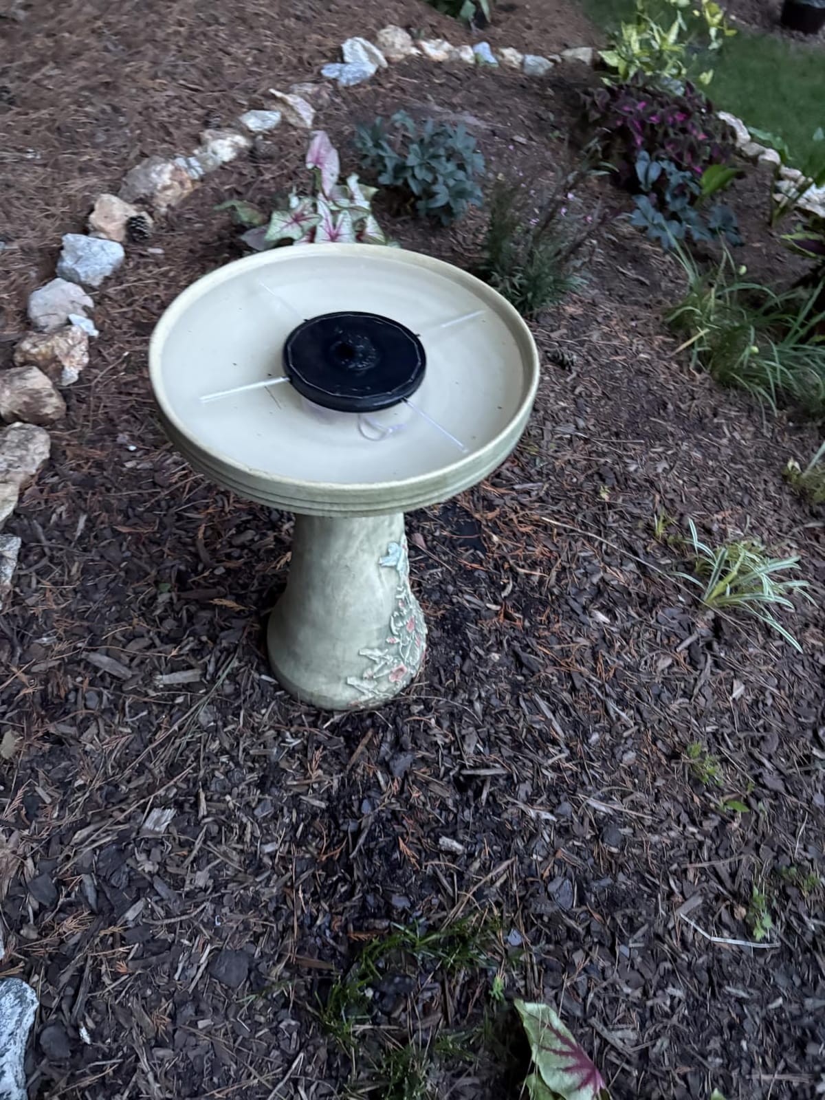 3.5W Solar Fountain with 2000mAh Battery - Work On Cloudy Days - Upgrade Glass Panel Solar Bird Bath Fountain, Hummingbird Water Feature Pump with 7 Nozzles, 4 Fixed Pipes for Garden, Pool customer photo 2