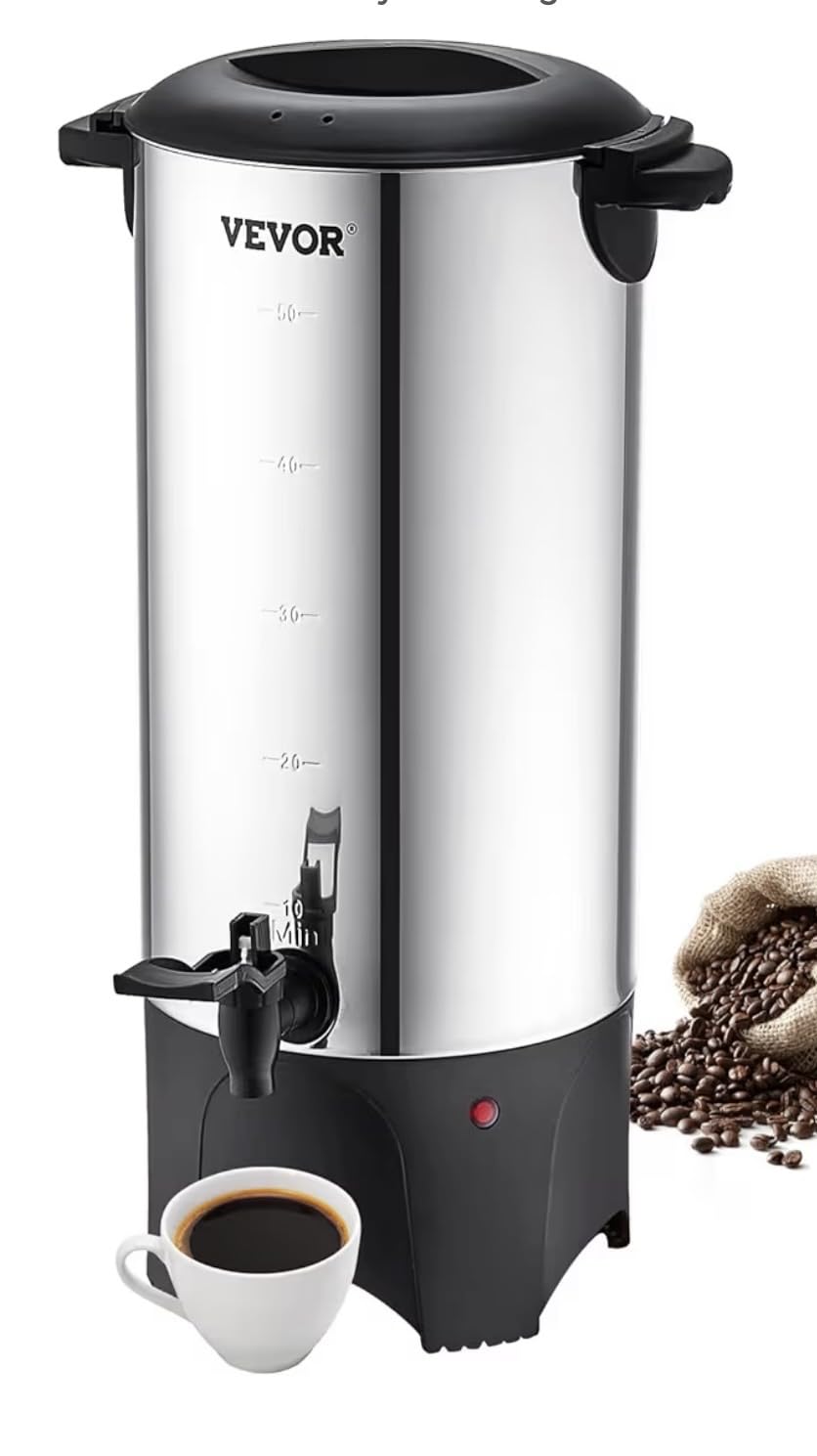 VEVOR Commercial Coffee Urn, 50 Cups/7.5L Stainless Steel Large Coffee Dispenser, 1000W 110V Electric Coffee Maker Urn For Quick Brewing, Hot Water Urn with Detachable Power Cord for Easy Cleaning customer photo 2