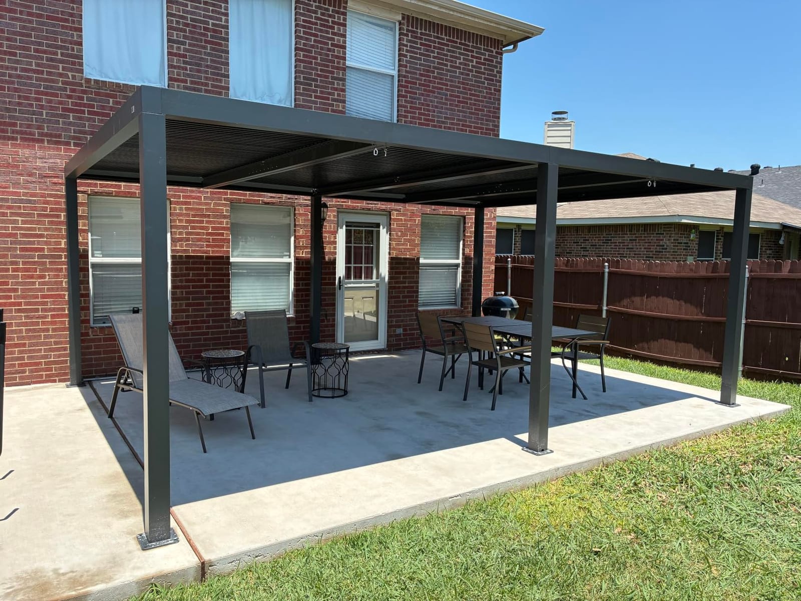 PURPLE LEAF Louvered Pergola 10' x 14' 94AS Wind Resist Dry System Gray customer photo 1