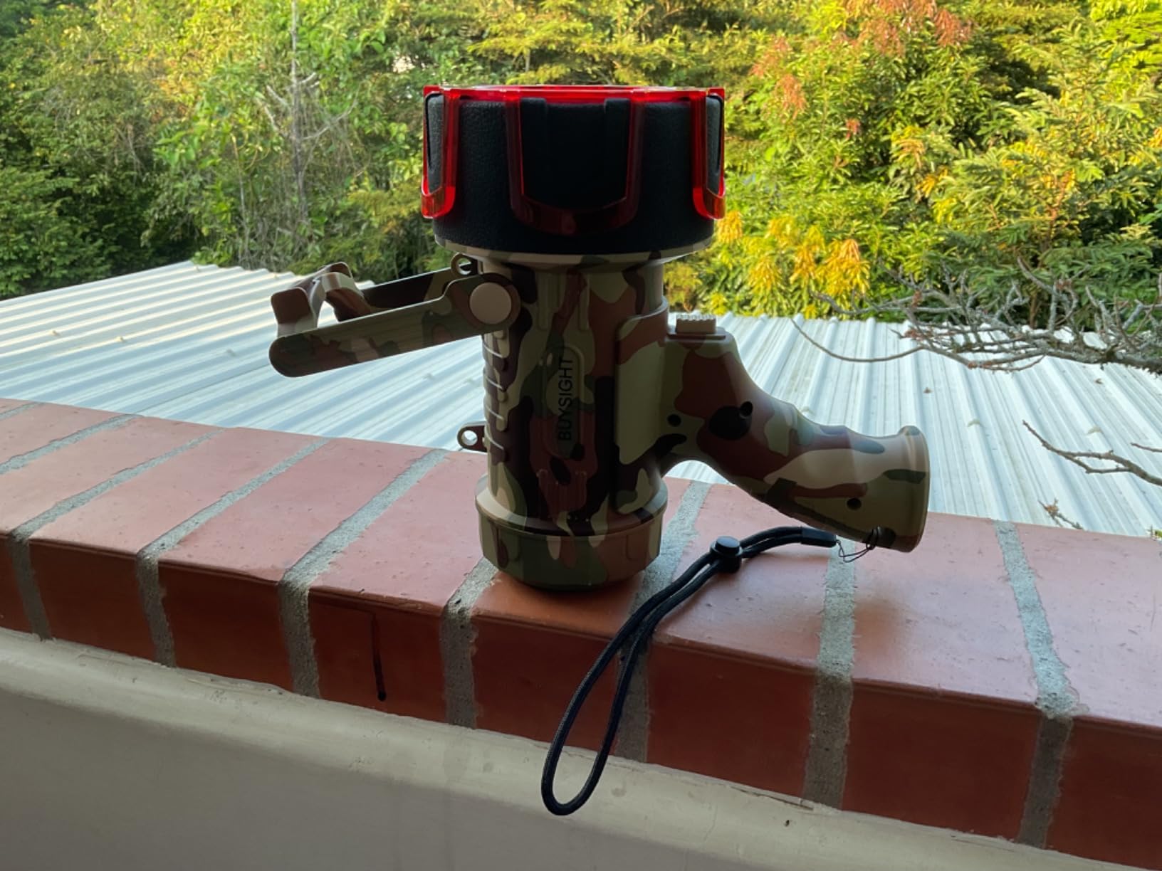 BUYSIGHT Turbo 2000000LM Rechargeable Spotlight Flashlight, IP67 Impact Resistant Searchlight, Foldable Stand Red Filter Waterproof Hunting Lamp (Camouflage Grey) customer photo 1