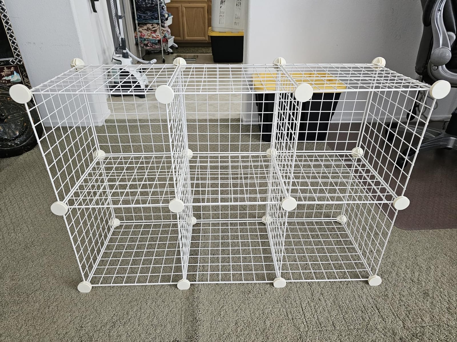 Amazon Basics 6-Cube Wire Grid Stackable Storage Organizer, Metal Shelving Unit, No-Tool Assembly, 26