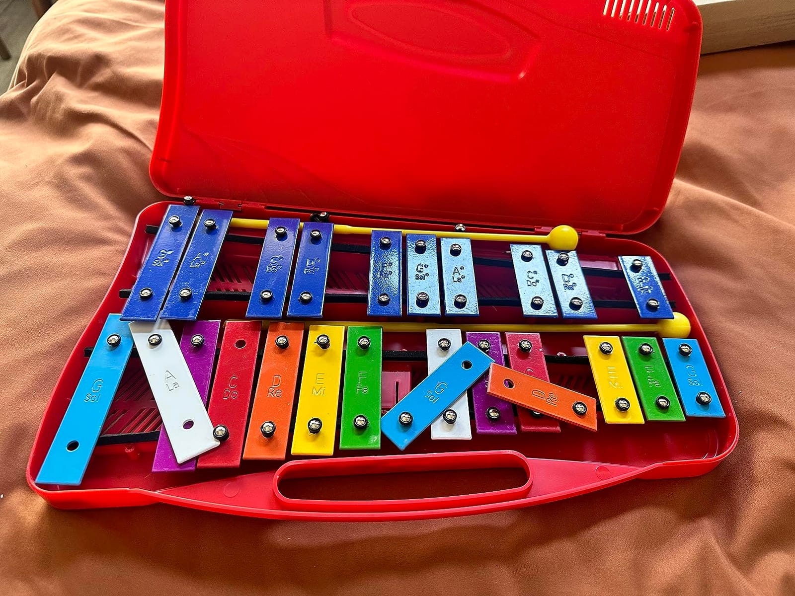 Soulmate 25 Note Xylophone for kids Colorful Musical Toy Metal Keys,Professional Xylophone Glockenspiel Instrument with case and Two Safe Mallets for Beginners, Music Teaching, Gifts(Black) customer photo 1