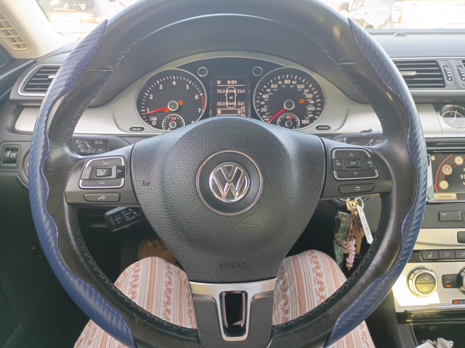 Cartist Steering Wheel Cover, Carbon Fiber Steering Wheel Cover Men/Women, Anti-Slip, Heat Resistant, Durable, Universal for 99% Car Interior Accessories (Silver) customer photo 1