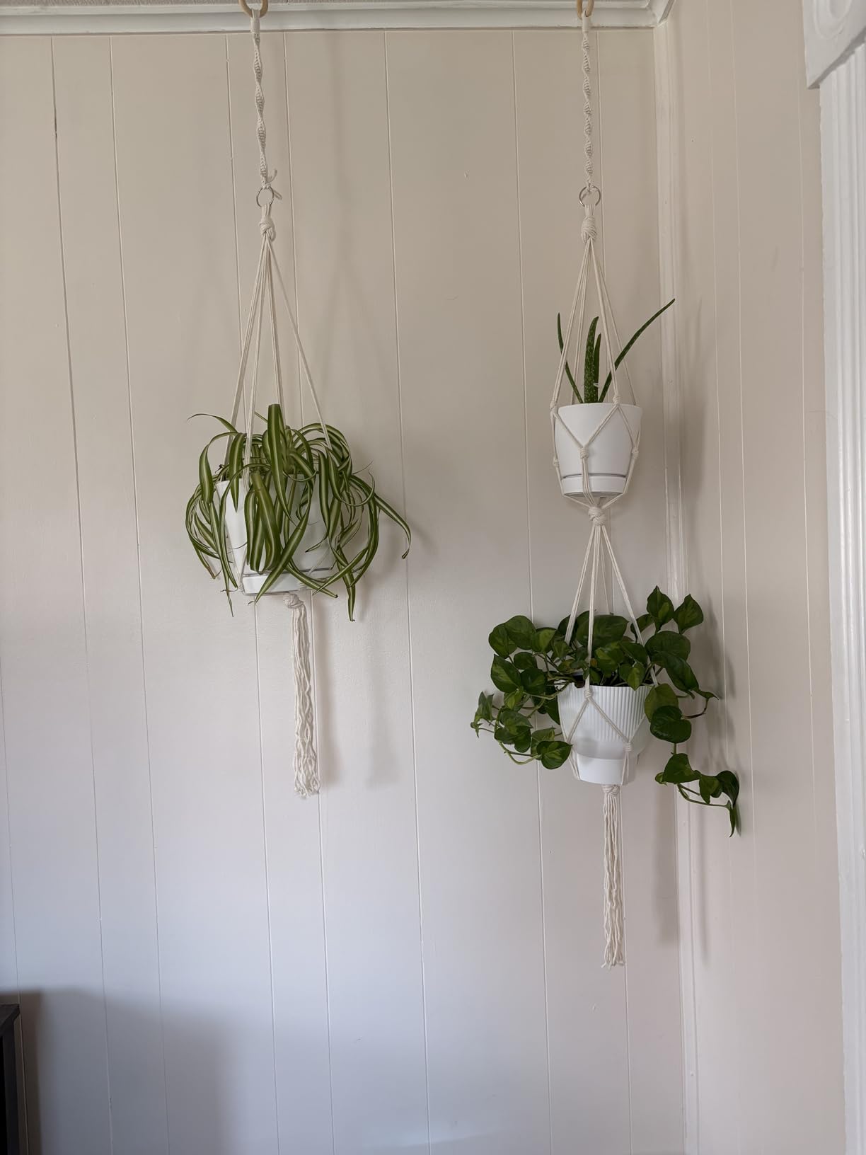 5 Pack Macrame Plant Hangers, Indoor Hanging Plant Holder with S Hooks and Hook Nails, 3 Sizes 34