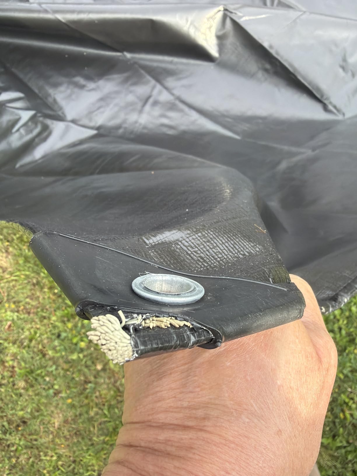 15X20FT Reinforced PE Pond Liner, 28Mil Thickness Pond Liners for Outdoor Ponds, Hemmed Edge with Buttonholes Liners for KOI/Fish, Duck Pond and Waterscape. customer photo 1