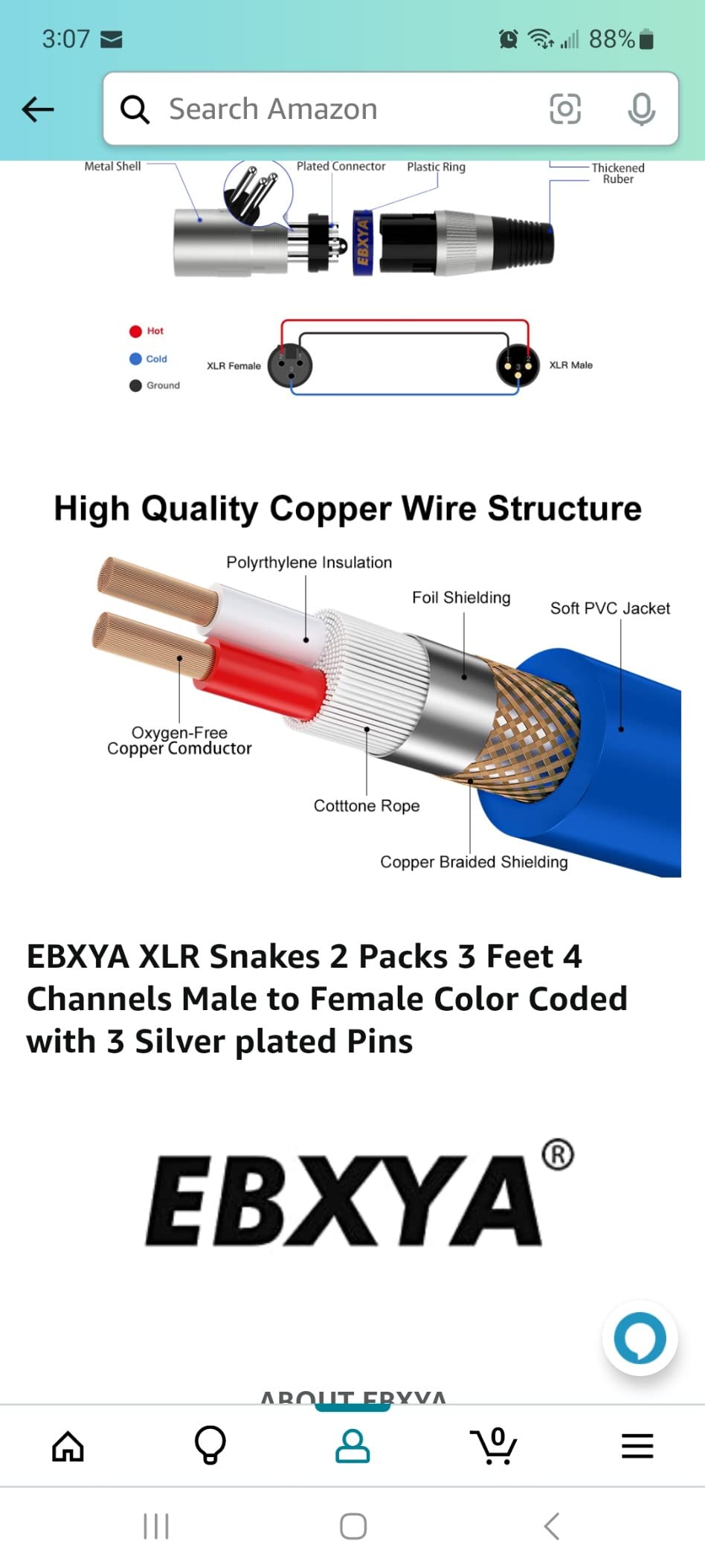 EBXYA 20 Ft 4 Channel Snake - Premium XLR Male to Female Snake Cable customer photo 1