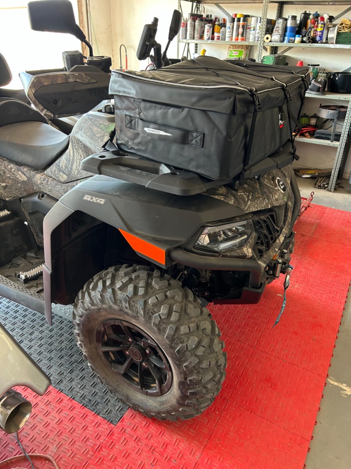 KEMIMOTO ATV Gear Bag for Front Rear Rack, 73L Storage Bag with 12L Cooler | 900D Fabric Quick-Install Straps Form-Holding Panels Customizable Space Reflective Strips with Rain Cover Universal ATV Fit customer photo 1