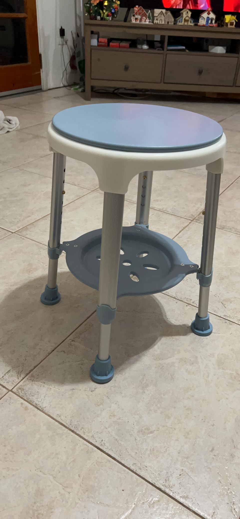 Shower Chair for Inside Shower, Tool-Free Assembly Swivel Shower Stool with Storage Tray, Adjustable Tub Chair and Bathroom Stool for Seniors, Elderly, Handicap & Disabled, FSA/HSA Eligible customer photo 2