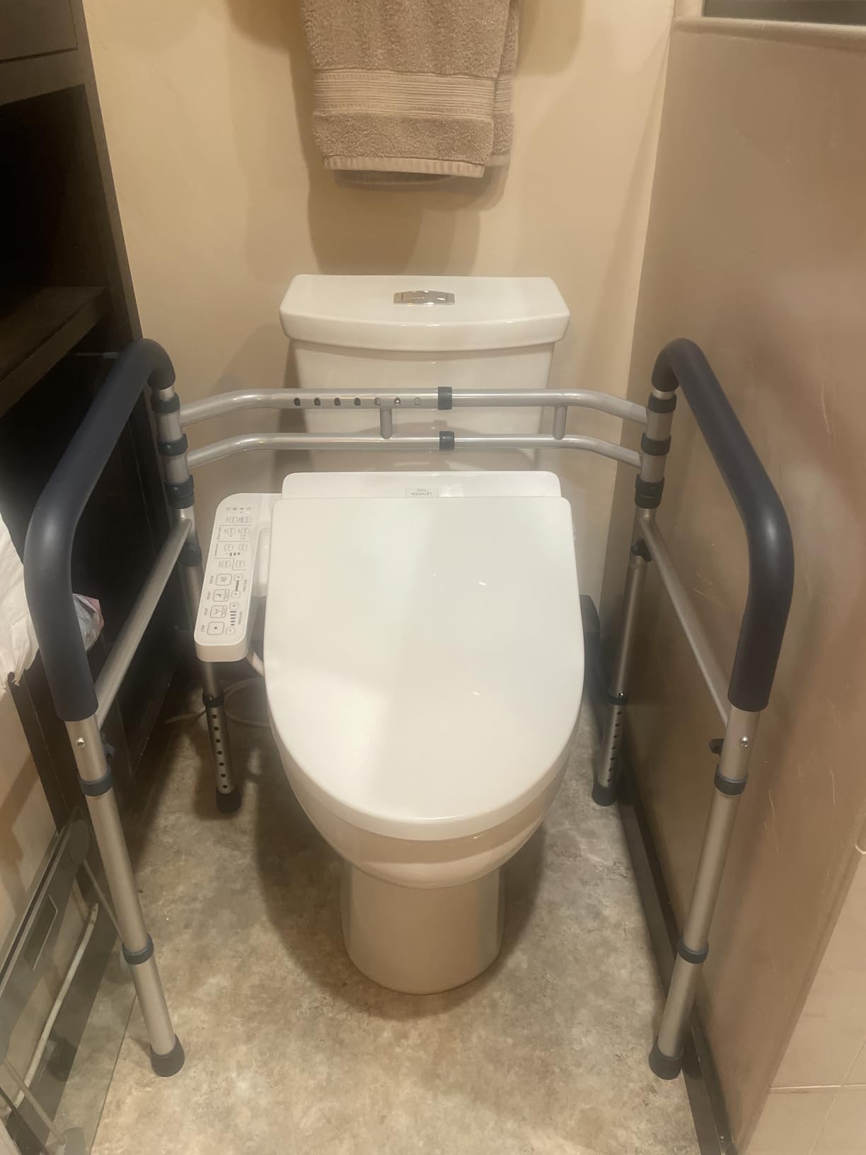 PELEGON Toilet Safety Rails (350 lb) - Adjustable Toilet Safety Frame & Rails, Toilet Safety Rail for Elderly Adults, Toilet Handles for Seniors, Toilet Bars for Elderly & Handicap customer photo 1
