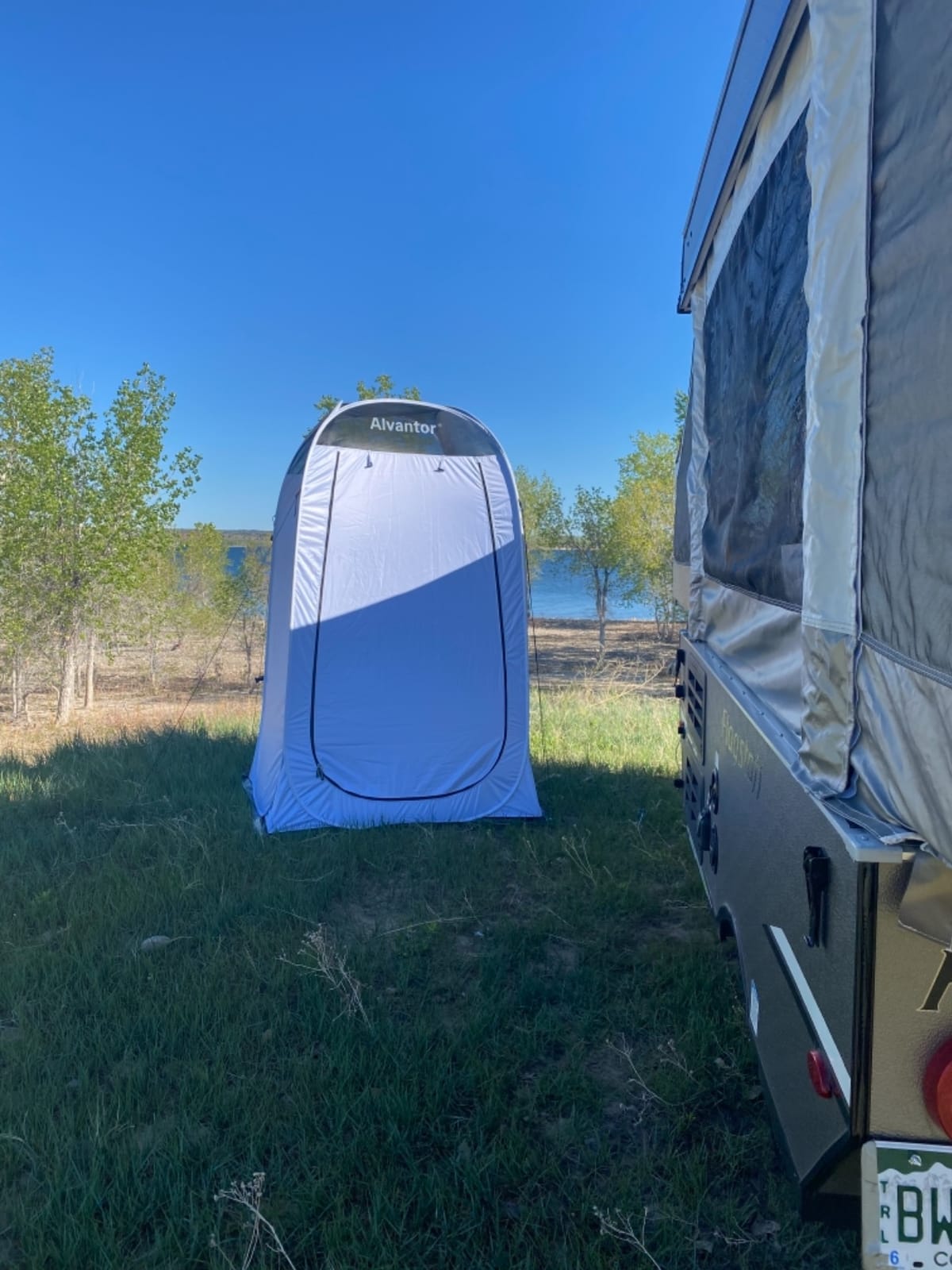 Alvantor® Shower Tent Pop Up Changing Room Outdoor Shower Enclosure Pop Up Privacy Shelter Toilet Tent Camping Dressing Portable Shelter Teflon Coating Fabric 4’x4’x7' Patent Pending customer photo 1