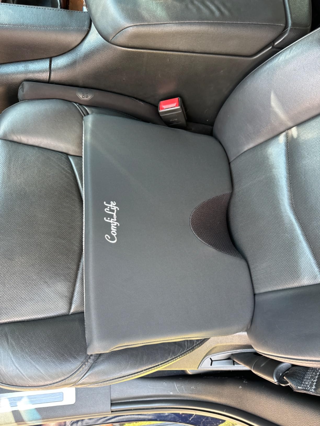 ComfiLife Car Seat Cushion–Premium Wedge 100% Polyurethane Foam Car Cushions for Driving–Auto Seat Cushion–Back & Sciatica Pain Relief for Long Drives–Comfort for Car Driver,Office, Truck Seat (Black) customer photo 2