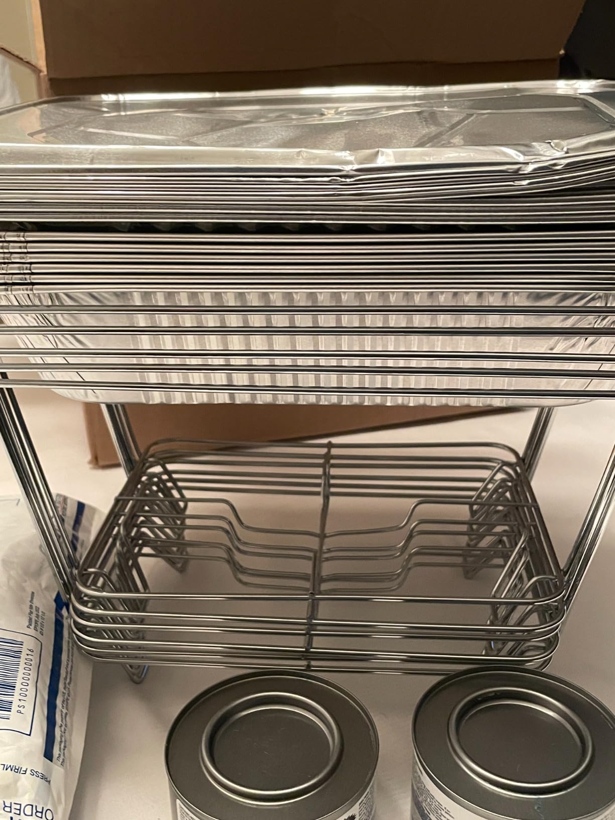 Disposable Chafing Dish Buffet Set, 33 Piece of Chafing Servers with Food Warmers, Covers, Full-Size Food Pans, Water Trays, Serving Utensils, Foil Lids and 4Hr Fuel Cans for Parties, Catering customer photo 1