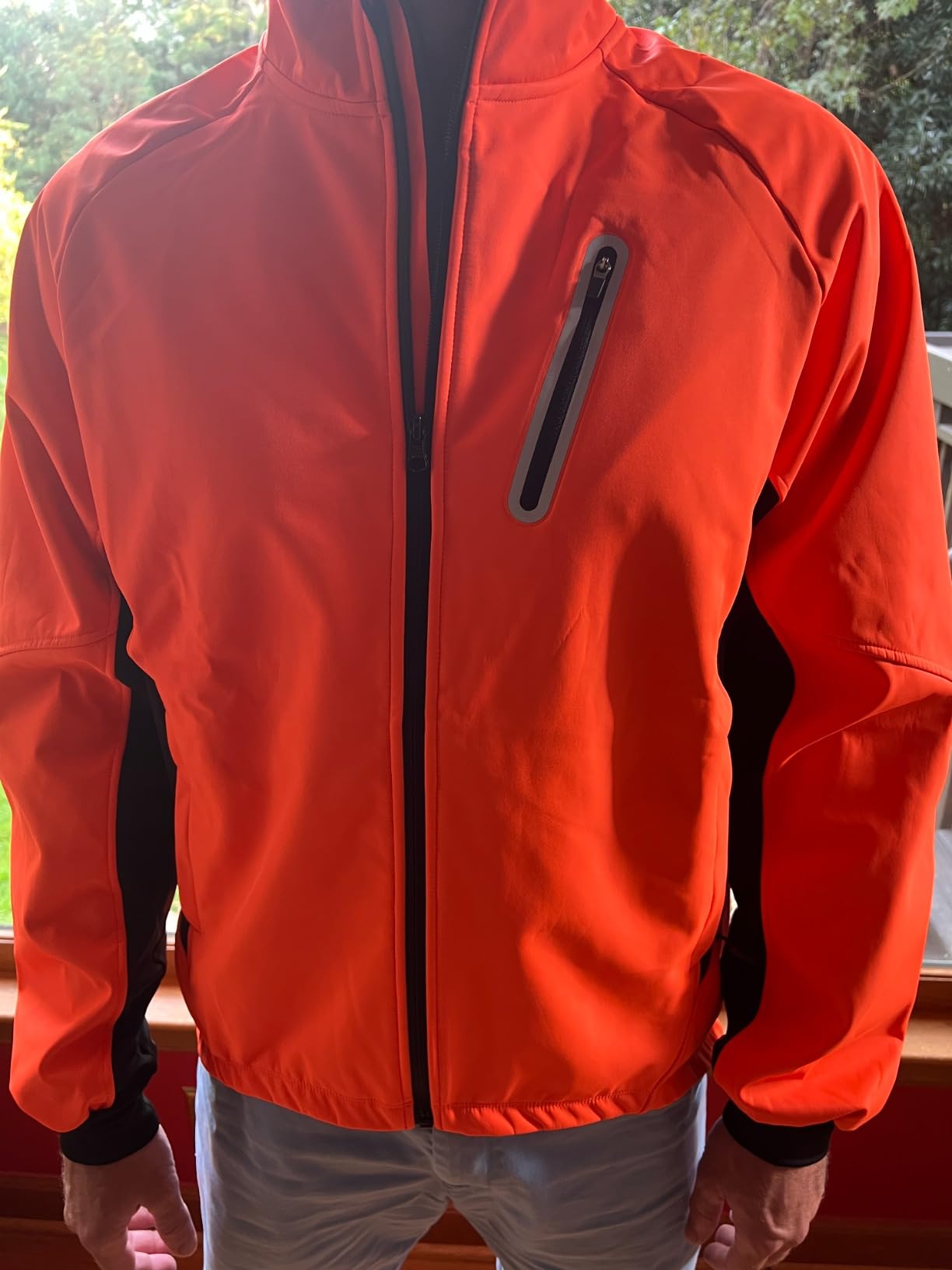 Mens Running Jacket Winter Cycling Jacket Water Resistant | Tretchy Panels Thermal Softshell; Reflective Strips; Ideal for Cold Weather Hiking & Outdoor Wear with Zipper Pockets customer photo 2