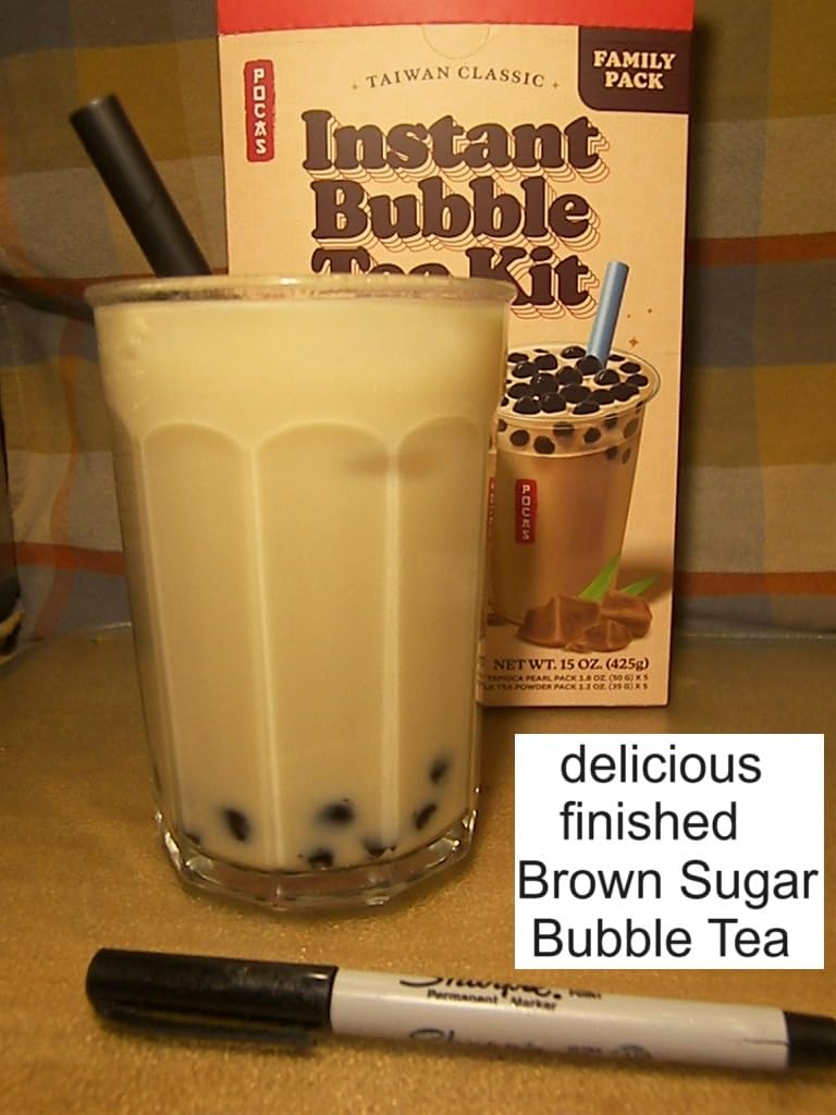 Pocas Bubble Tea Kit, Brown Sugar 2-Pack - Instant Milk Tea Powder with Authentic Tapioca Pearls for Instant Bubble Tea, 10 Kits customer photo 1