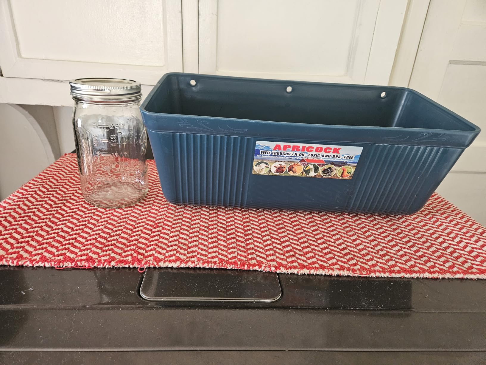 Large Feed Trough and Goat Feeder - 2 Pack Hanging Feeder with Clips, Waterer Bucket, Fence Feed Trough, Goat Supplies, 10 Quart customer photo 2