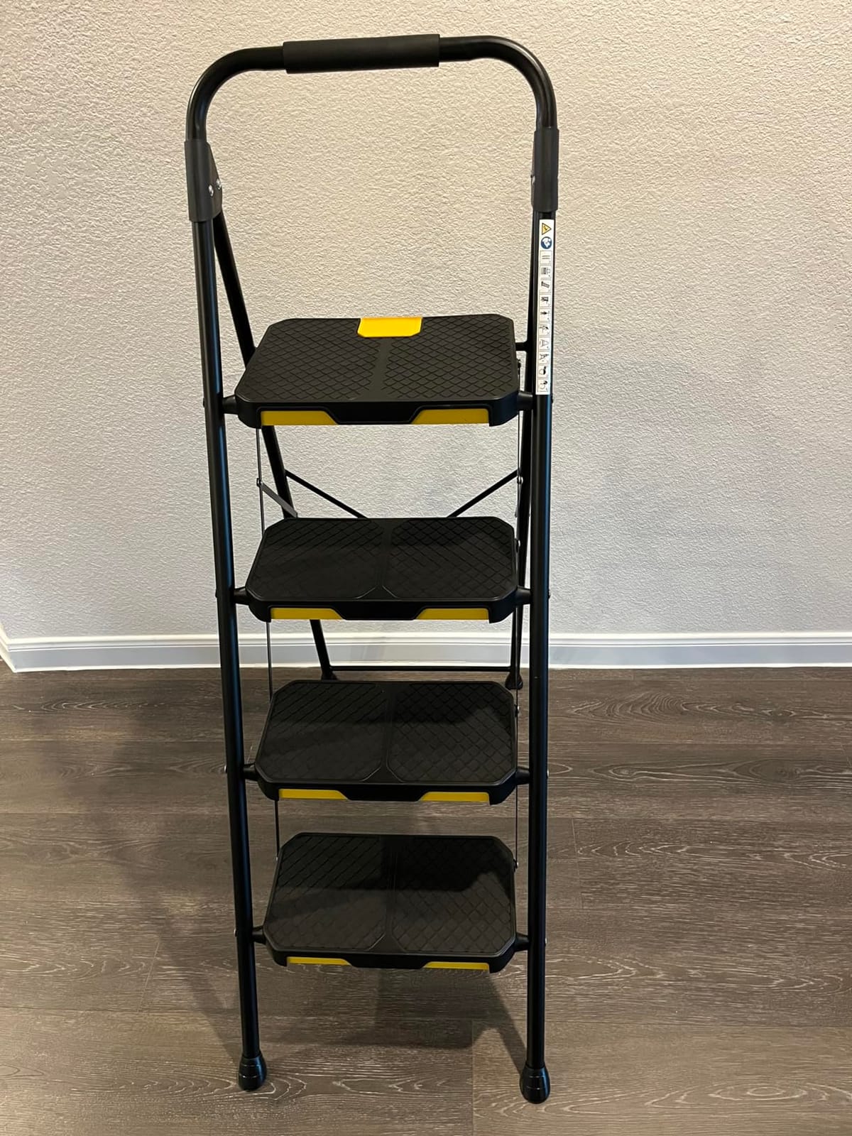 KINGRACK 4 Step Ladder, Steel Step Stool with Safe-Lock, Load 800lbs, Black customer photo 1