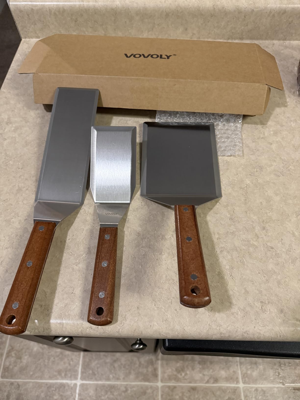 Stainless Steel Spatula Set, Grill Spatula Set with Full Tang Handle & Beveled Edges, Long Wide Spatula for Cast Iron Griddle BBQ Flat Top Grill, Pancake Turner, Smash Burgers Metal Flipper customer photo 1