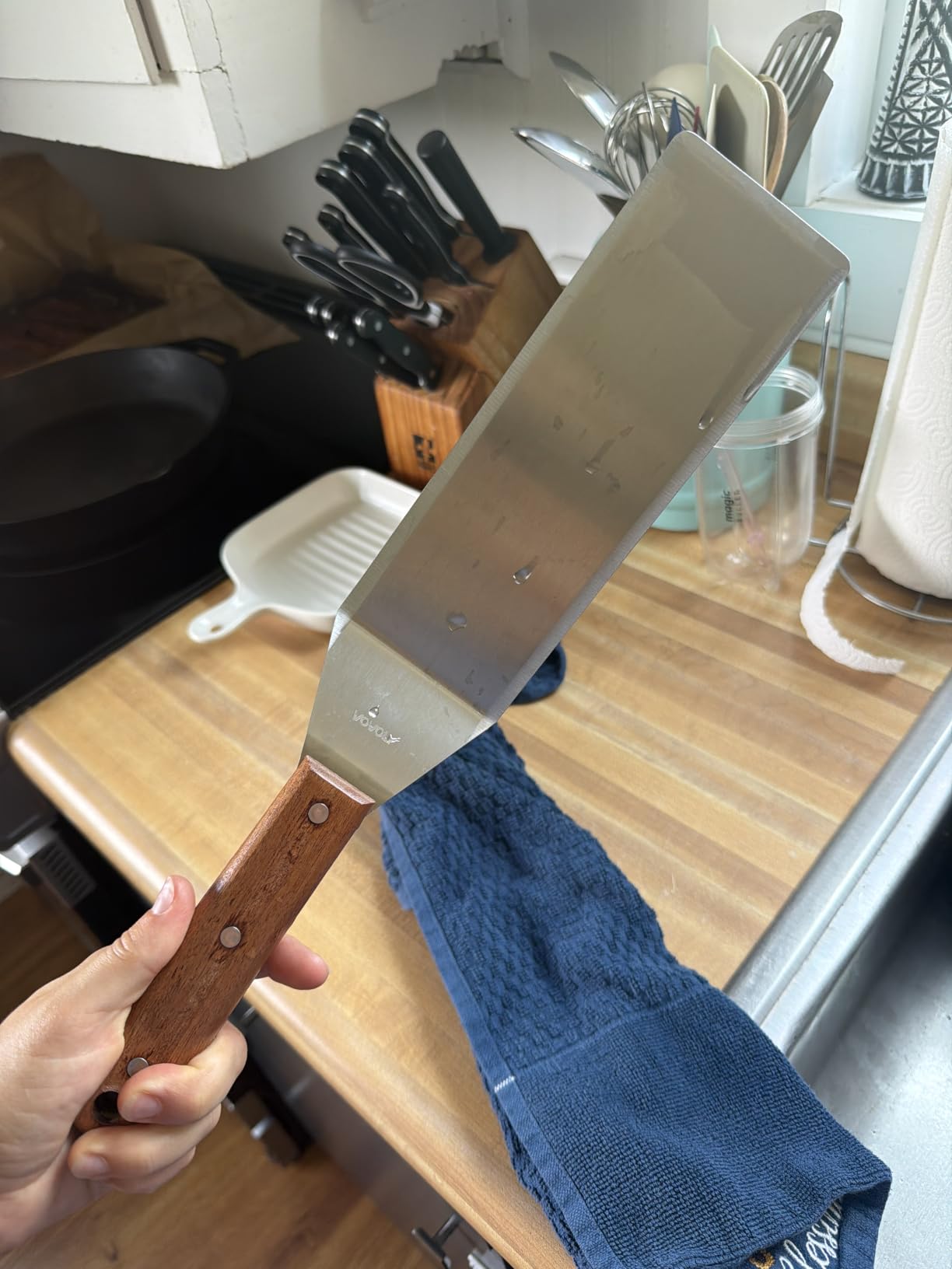 Stainless Steel Spatula Set, Grill Spatula Set with Full Tang Handle & Beveled Edges, Long Wide Spatula for Cast Iron Griddle BBQ Flat Top Grill, Pancake Turner, Smash Burgers Metal Flipper customer photo 2