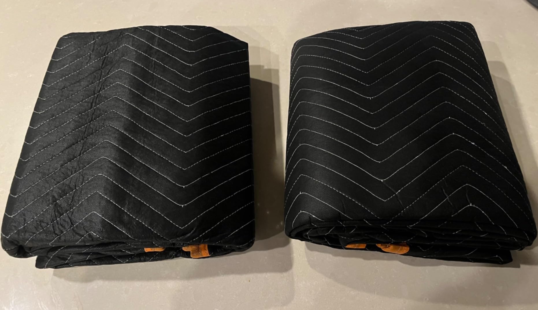 Large Moving Blankets 80 * 72in Heavy Duty Packing Blankets for Furniture Moving Shipping Wrapping Quilted Furniture Pads for Moving, Padded Mover Blankets (Black) 2pack customer photo 2