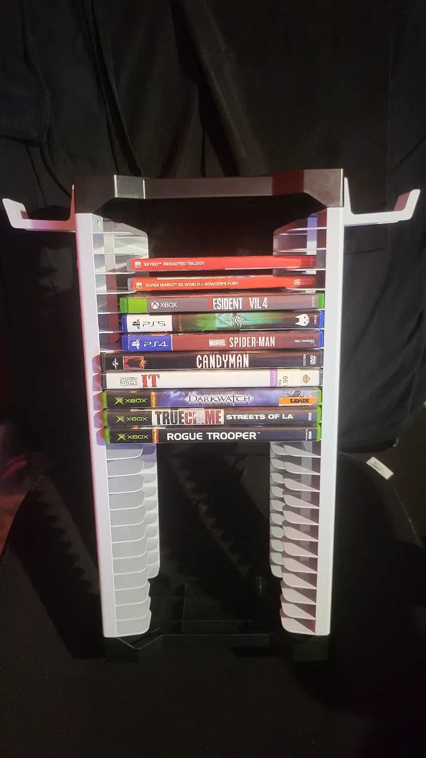 Nargos Video Game Storage Tower, Universal Organizer for PS5/PS4/PS3/PS2, Xbox One/360/Series X/S, Wii, Switch/Switch 2, DVD and Blu-Ray Cases (46 Pcs) customer photo 2
