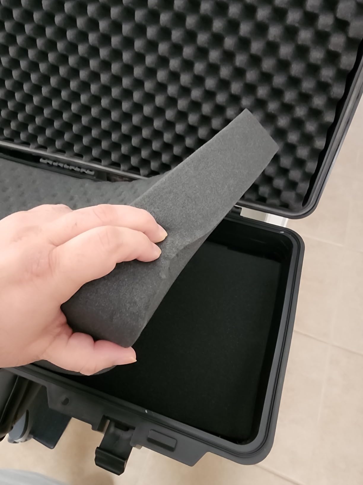 MEIJIA Portable Waterproof All Weather Hard Rifle Case,Soft Handle Grip,Customizable Fit Foam Inserted,without wheels,Black customer photo 1