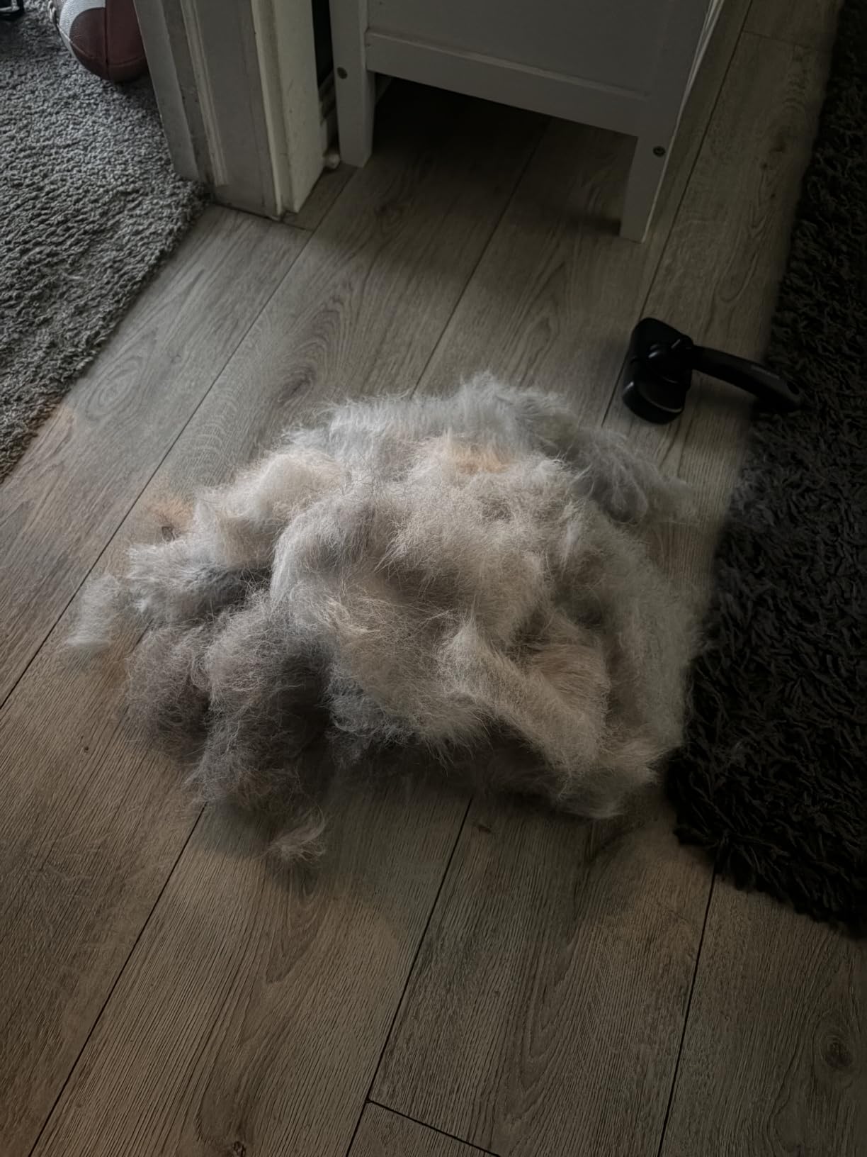 Swihauk Self Cleaning Slicker Brush - Skin Friendly Deshedding Grooming Tool for Dogs & Cats, with Pet Supplies Accessories (Blue) customer photo 2