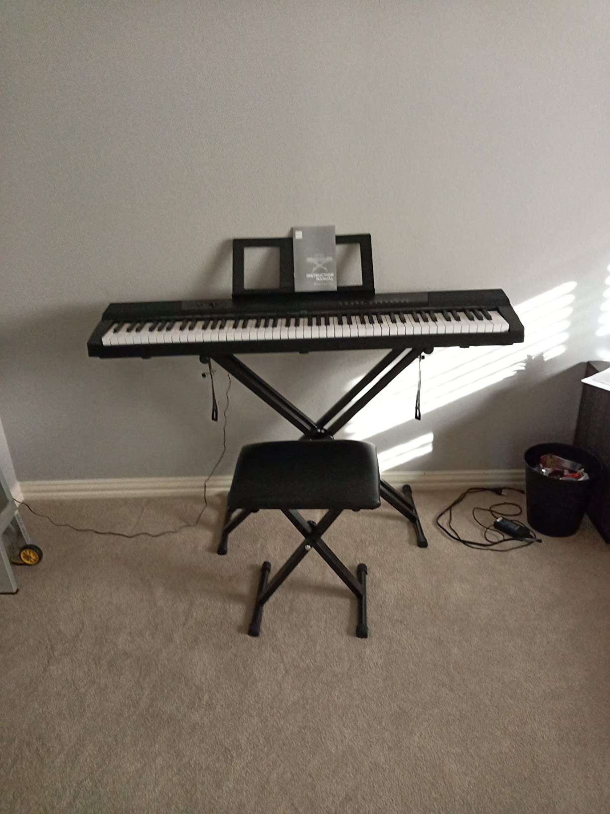 Best Choice Products 88-Key Full Size Digital Piano Electronic Keyboard Set for All Experience Levels w/Semi-Weighted Keys, Stand, Sustain Pedal, Built-In Speakers, 6 Voice Settings - White customer photo 1