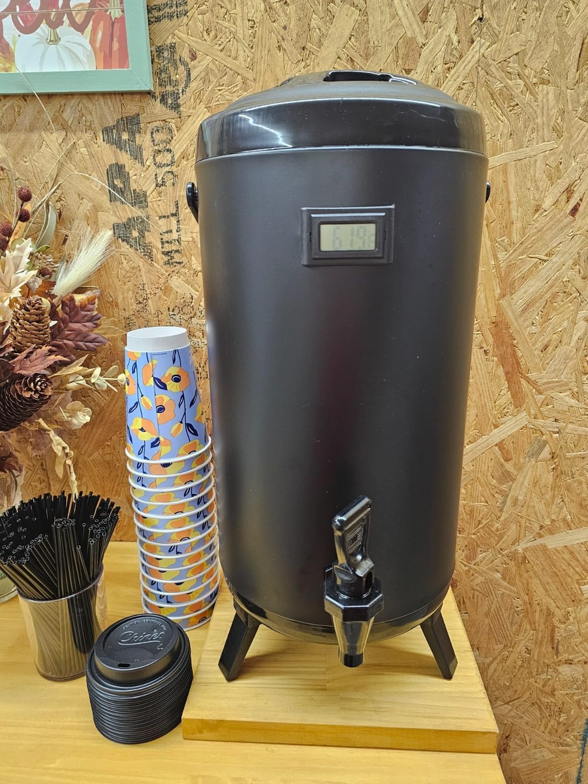 Insulated Beverage Dispenser-NON HEATING-75 Cup Cold Drink Beverage for Catering-Stainless Steel Iced Beverage Dispenser 12 L/3.2 Gallon Coffee Dispenser with Spigot for Tea,Juice (black) customer photo 2