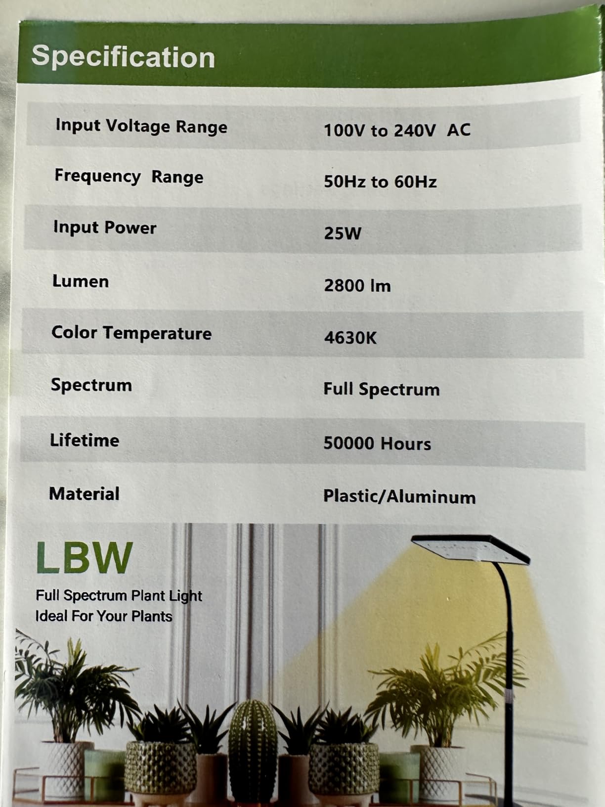 LBW Desk Grow Light, 214 LEDs Full Spectrum Plant Light for Indoor Plants customer photo 1