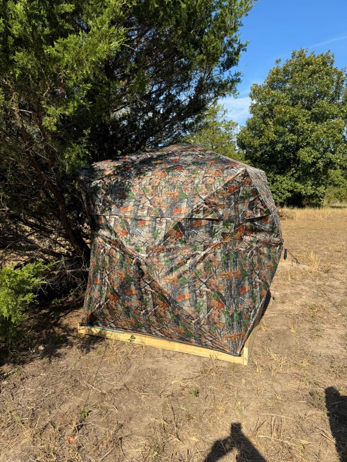 FUNHORUN Hunting Blind with Floor Mat, 360 See Through Ground Blind, Pop Up customer photo 1