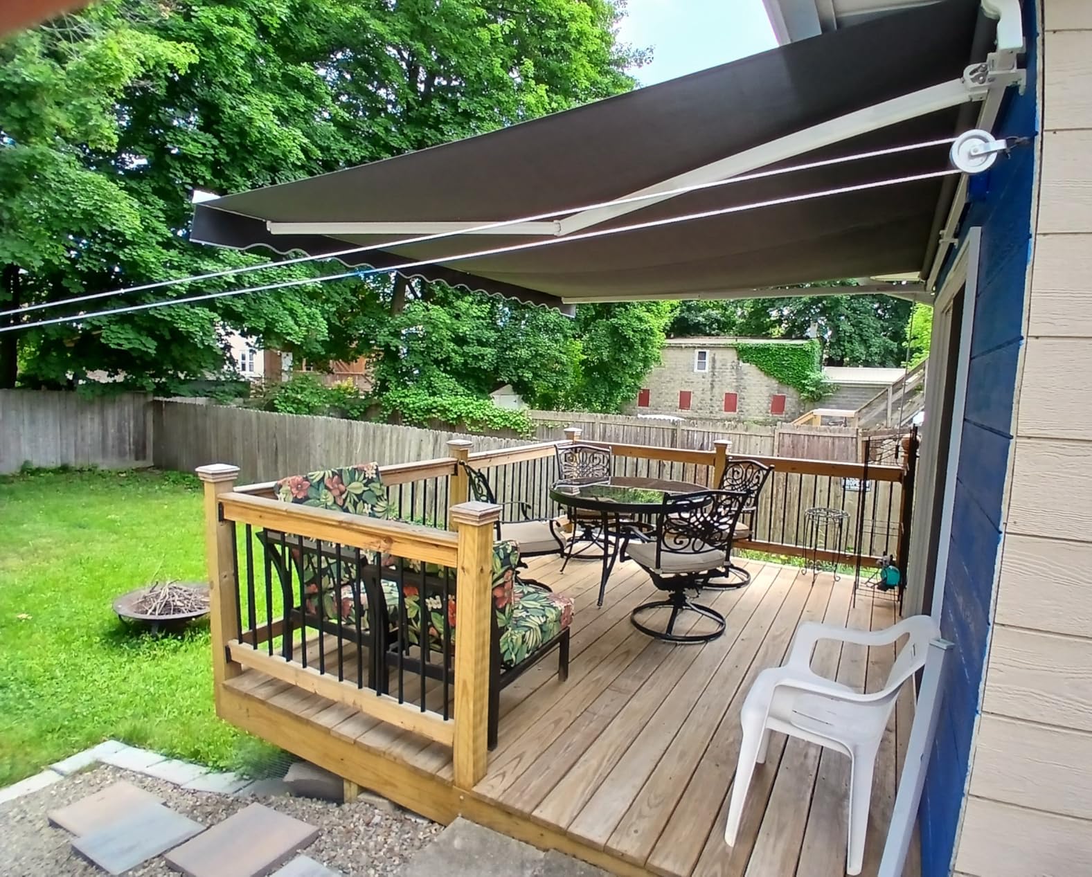VEIKOU 12' x 10' Awnings for Patio, Retractable Awning with Adjustable Canopy, Aluminum Frame, Manual Patio Awning Sun Shade Shelter for Window, Door, Deck, Garden, Gray customer photo 1