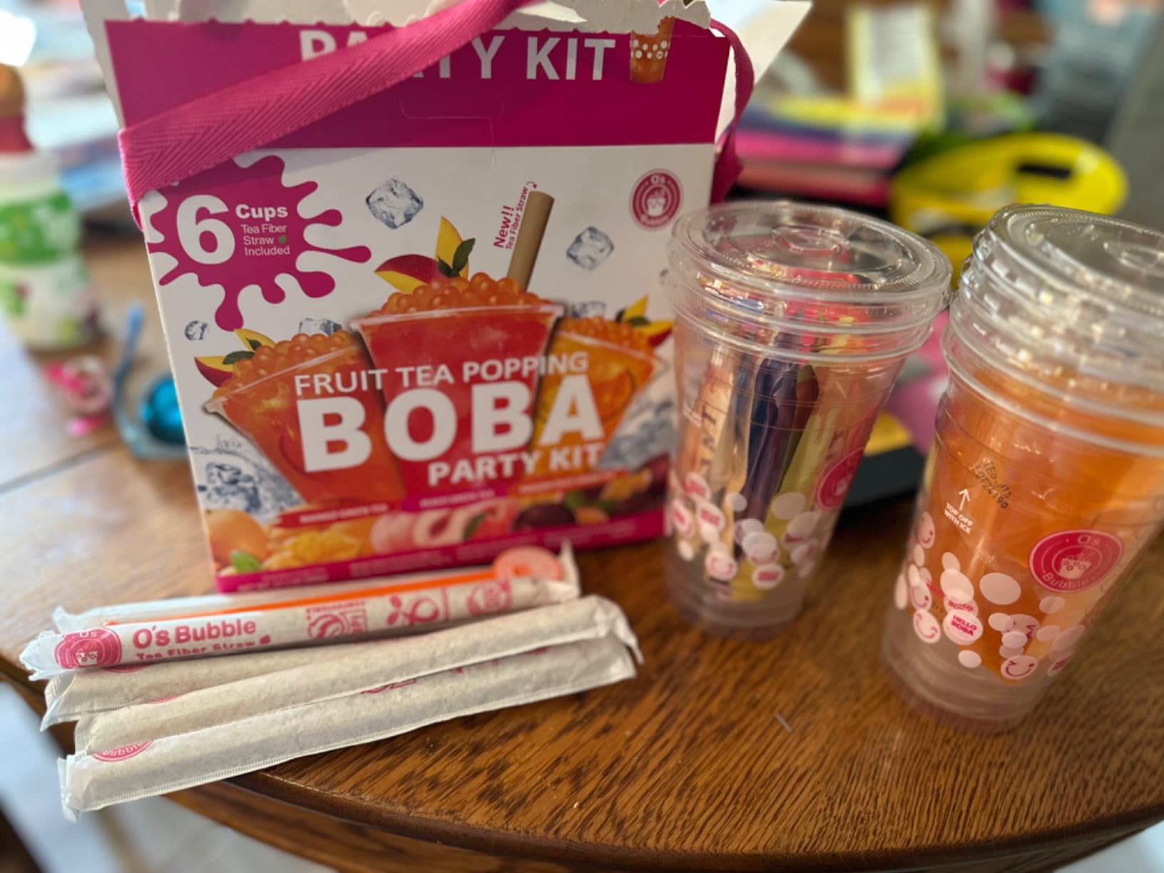 O's Bubble All in One Boba Tea Kit for Kids - Mixed Fruit, 6 Servings | DIY Bubble Tea Kit, Mixed Fruit 6 Servings with Cups, Straws & Stirrer, Fun Boba Kit Activity for Yummy Kids Party Drinks customer photo 2