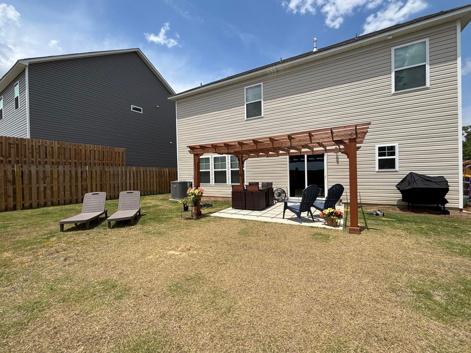 Yardenaler 10x12 FT Wooden Pergola, Cedar Wood Gazebo with Flat Roof, Outdoor Garden Shelter with Stakes Included, Patio, Deck, Backyard, Lawn customer photo 1